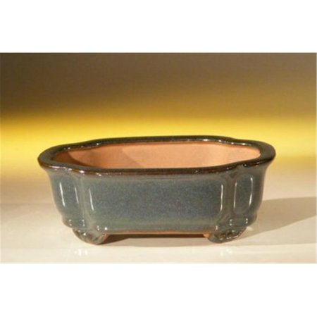 PAISAJE 6.125 x 5 x 2.125 in. Ceramic Bonsai Pot, Dark Green - Rectangle PA2529772